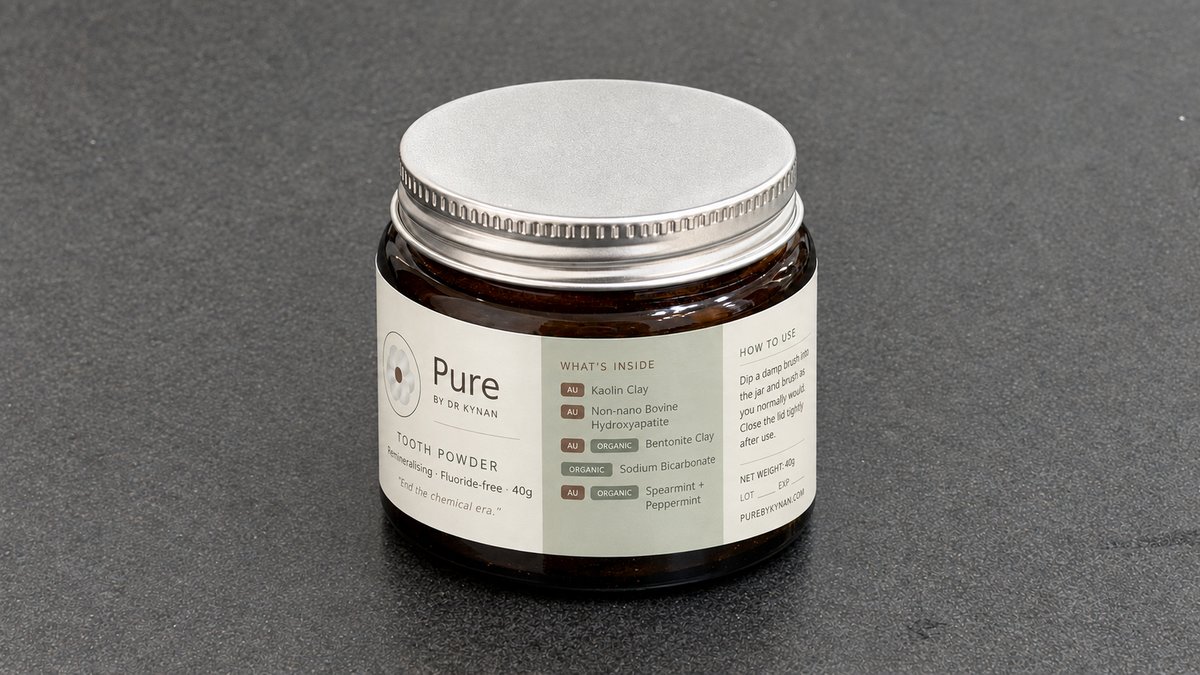 Jar of Pure by Dr Kynan tooth powder